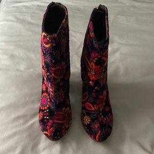 Naughty Monkey Embroidered Velvet Boots